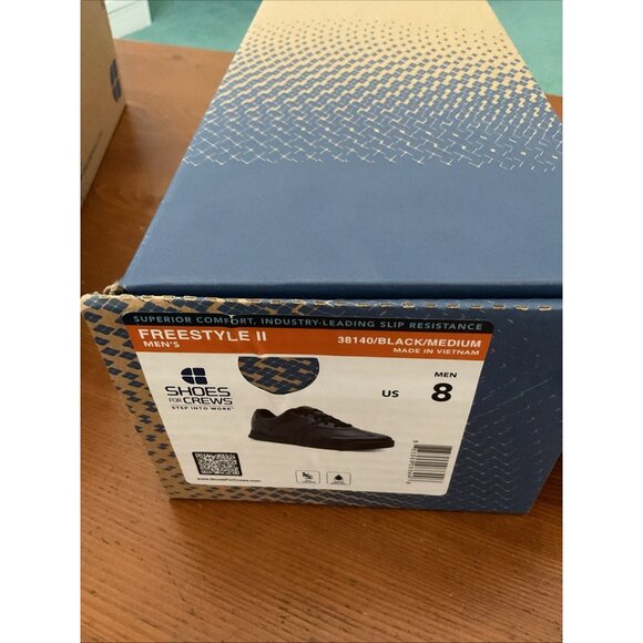 Shoes For Crews Freestyle II 38140 Work Sneaker Black Water Resistant Men Size 8 - Picture 1 of 2